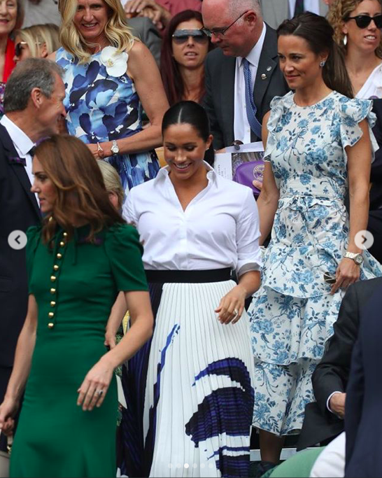 尊龙|王室妯娌三姐妹温网网球赛同台，梅根惨被凯特姐妹夹攻衣品惨败