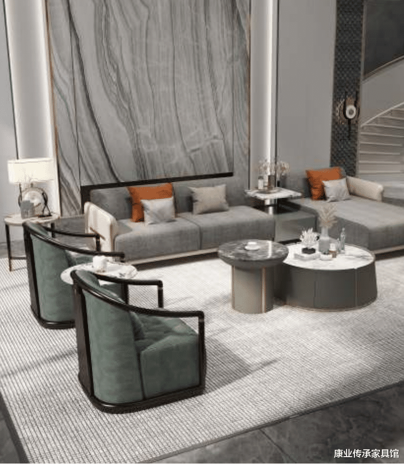 灰白色调的客厅静谧优雅,演绎时尚的新中式家居