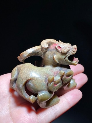 农村见闻|汉 和田玉籽料沁色 辟邪兽 玉辟邪