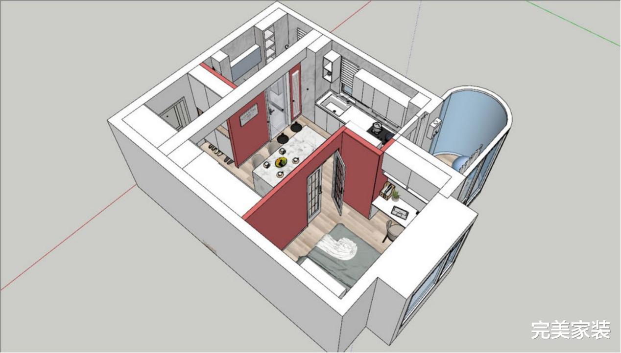 沪漂小姐姐的一居室,40㎡还有超大阳台,办公休息两不误!