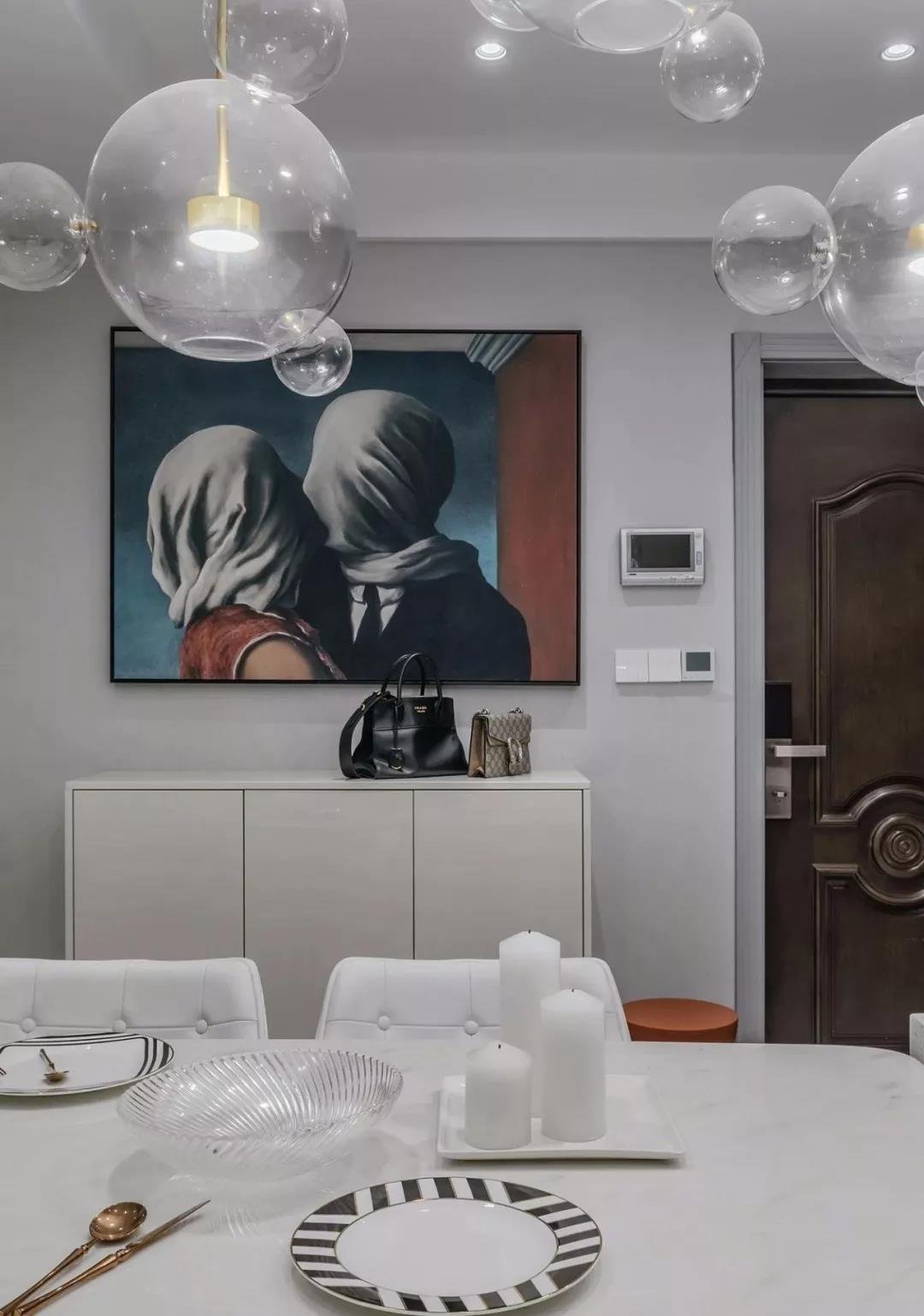 130平米现代北欧风三居室,这个开放式的餐厨,是不是很时尚