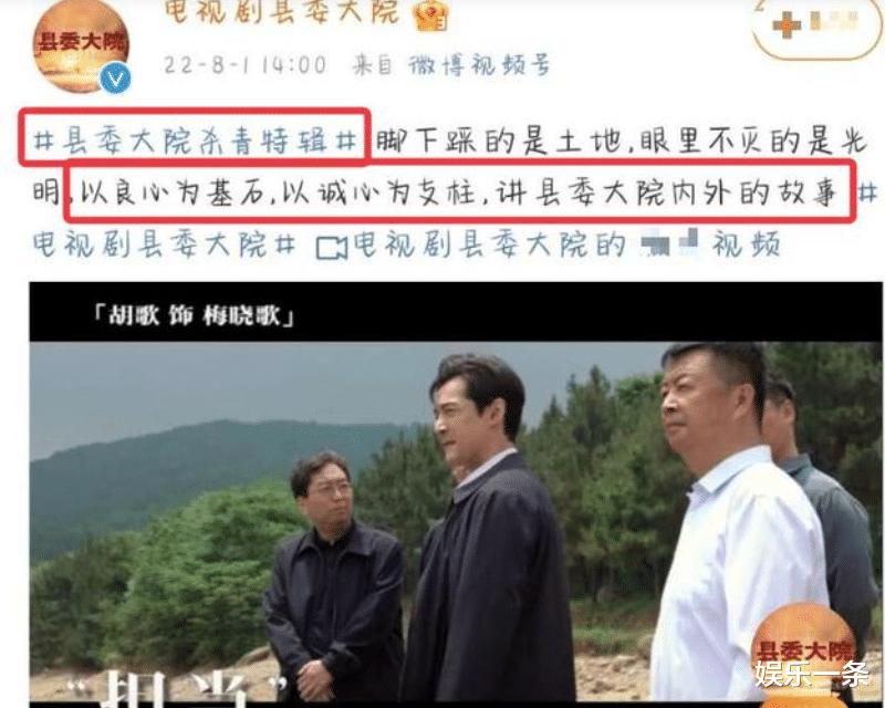 胡歌|胡歌出演《县委大院》被嘲，粉丝放数据图打脸黑子，网友：胡歌都敢碰瓷