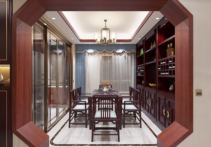 红木茶室装修,将世俗形下的饮馔之事变得高雅