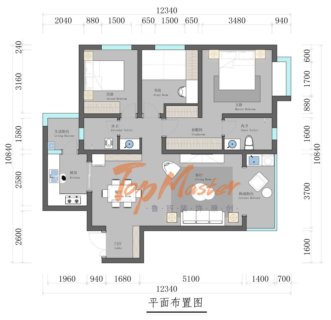 【鲁班装饰】吾悦首府115㎡欧式轻奢风格，心动如画