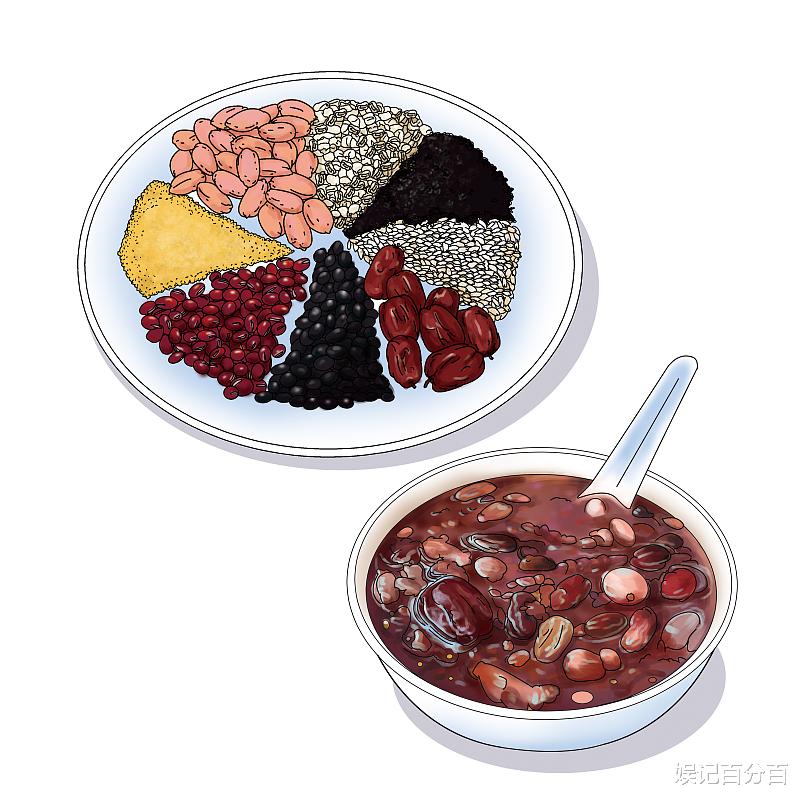 迪丽热巴|刘诗诗晒腊八六连拍，手拿腊八粥比耶，白色羊毛衫搭配牛仔裤，元气满满有活力