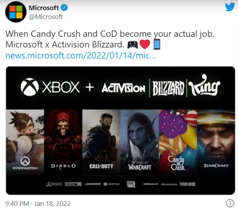 阿里巴巴|不差钱了！微软官宣收购动视暴雪，众多IP将加入微软游戏大家庭