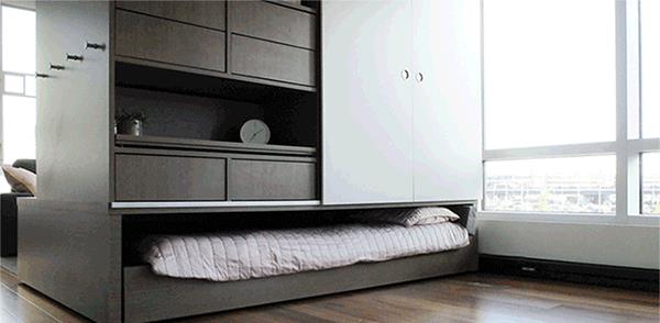 有柜子的注意了,底部50cm不做收纳,塞床铺藏梳妆台,又多一间房