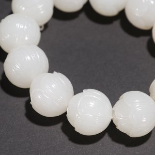 翡翠|和田玉籽料莲花手串