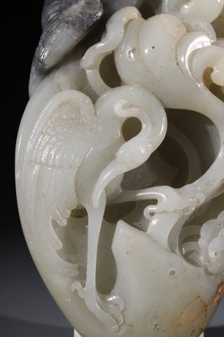 和田玉籽料|和田玉籽料 花鸟纹 摆件