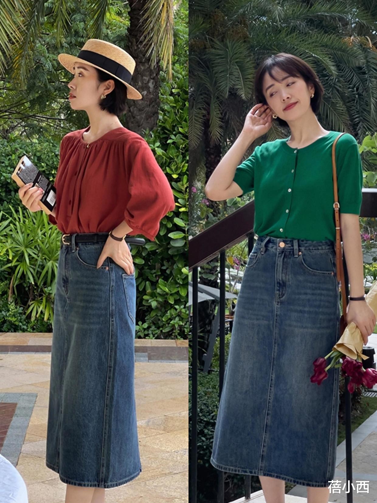 比换季更烦恼的是穿衣搭配，放弃牛仔裤吧，这些半身裙更显气质