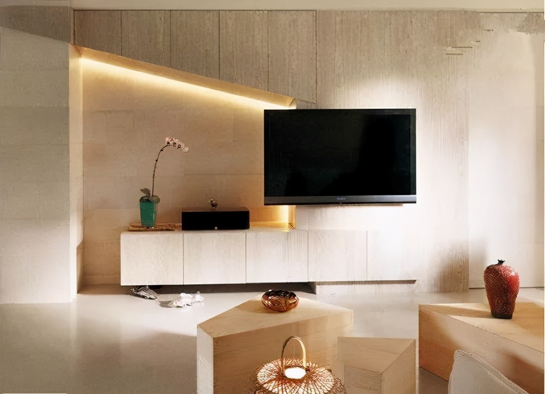 电视墙还在纠结要不要贴瓷砖?这样客厅美美哒!