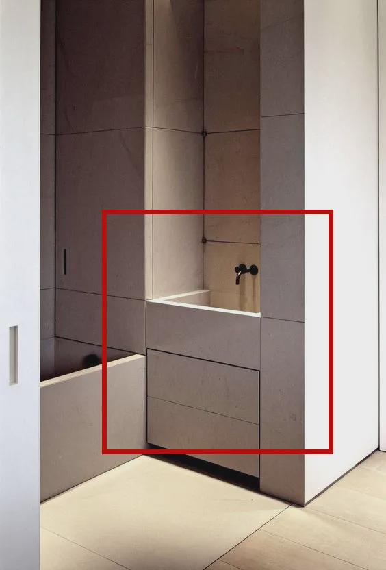 瞧瞧这位国外业主家的洗漱台,直接塞进柜子里!隐藏设计还挺美观