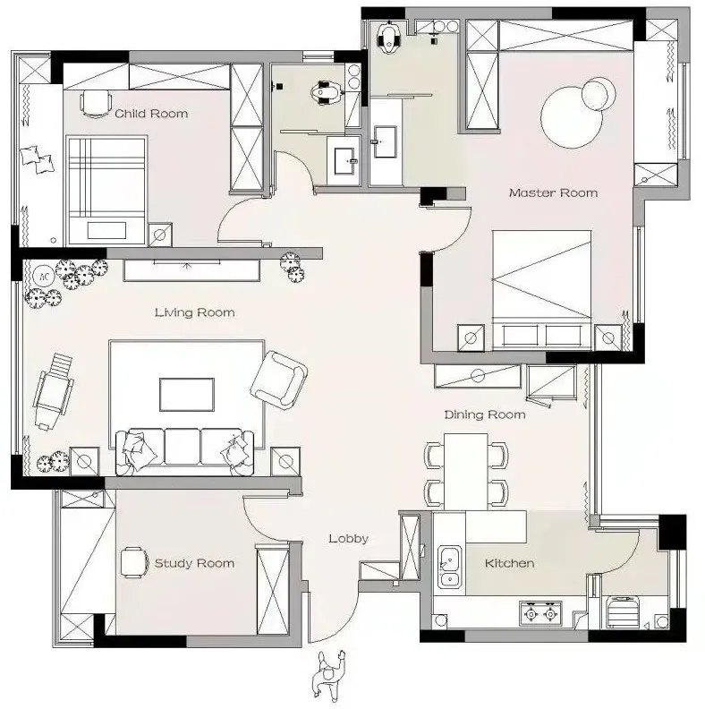 128平米MUJI温馨的色调+实木的质感,解锁随性日常,将生活氤氲成诗!