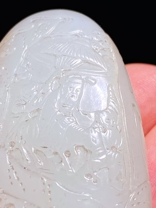 钟馗嫁妹|清中期 和田玉籽料 白玉 钟馗嫁妹 钟馗纳福 子冈款 诗文 把件