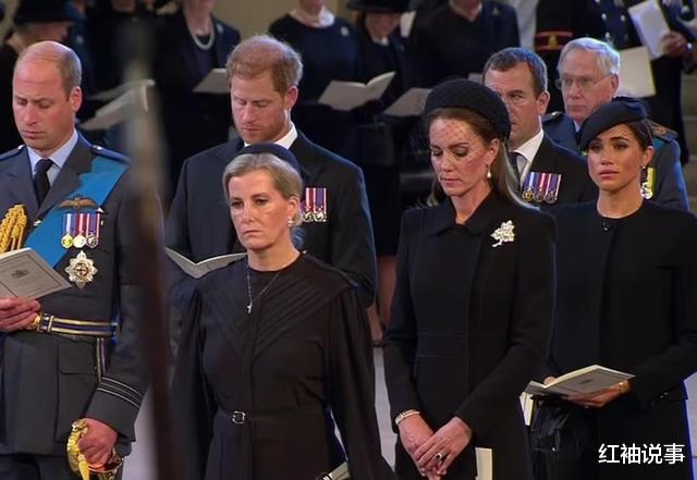 威廉|41岁梅根在国葬上出丑:突然下跪惊呆众人,凯特与威廉扭头就走