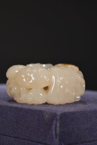 花梨木|和田玉事事如意挂件