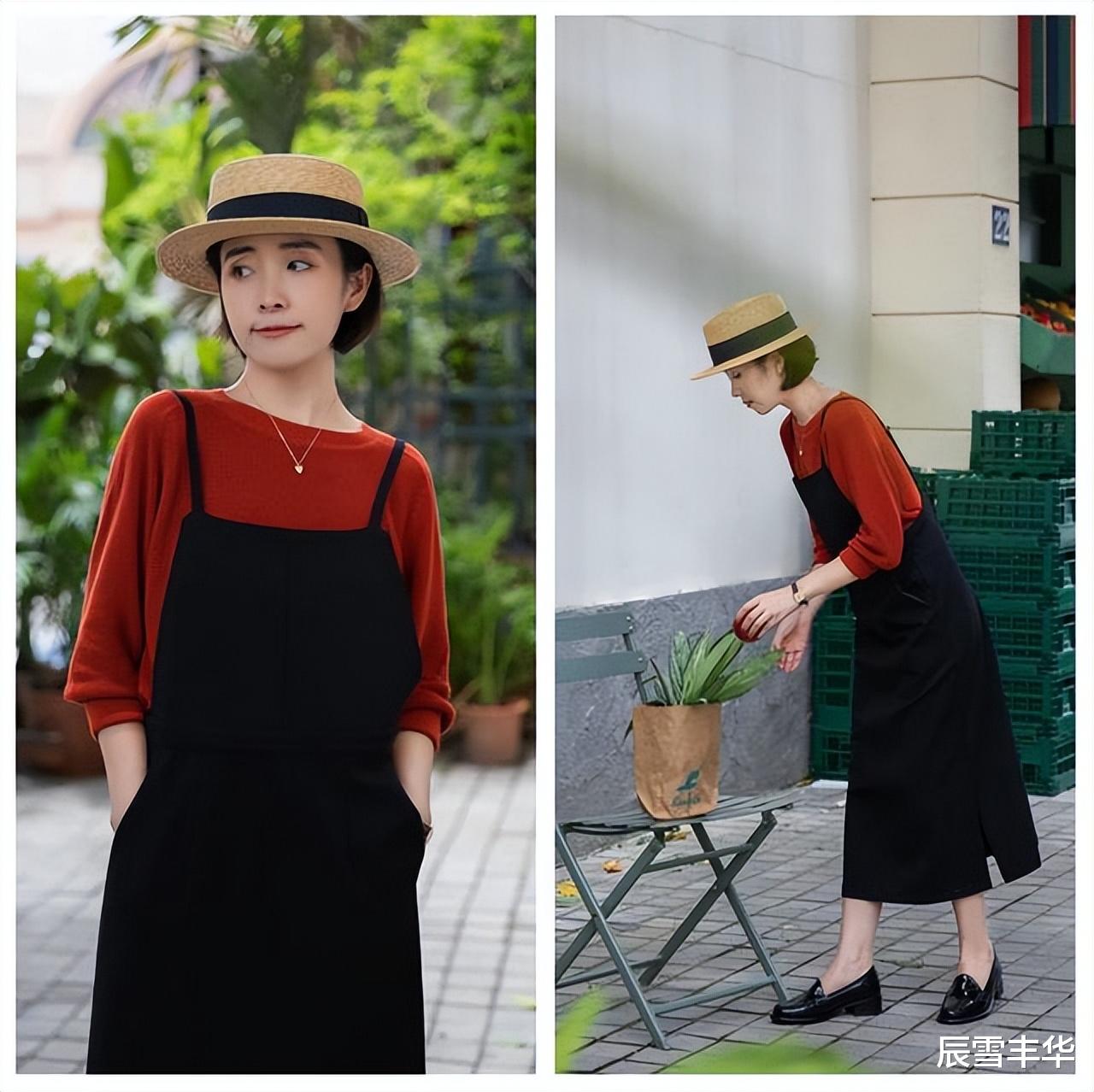 过了40岁的女人这样穿:天丝蝙蝠衫+半裙,美得细腻温婉且高级