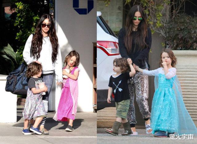 女孩|35岁梅根订婚后现身机场，仨儿子跟前夫在一起，都长发飘飘似女孩