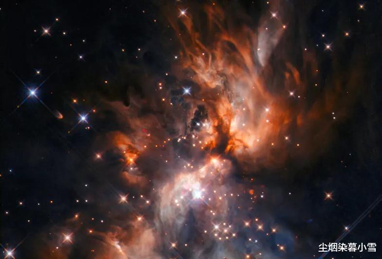 在这张惊人的照片中，透过星云，哈勃望远镜发现了恒星诞生地