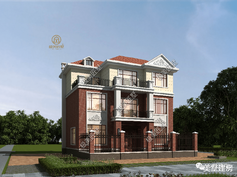 这样的三层简欧风别墅，谁不爱？暖暖的红色温暖的家