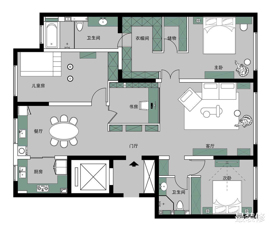 170平的轻奢风家中，藏着两个小公主的“童趣乐园”，好温馨