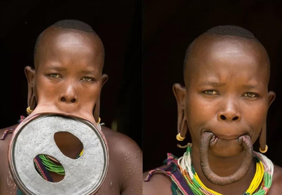 围巾 以大嘴为美的非洲盘唇族：嘴唇越大彩礼越多，不盘唇就嫁不出去