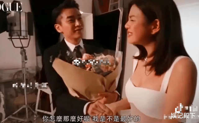 陈妍希|陈晓探班陈妍希,打扮精致似新婚夫妻见面,手捧鲜花画面太甜蜜!