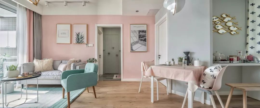 80㎡简约北欧,粉而不腻,恬淡浪漫,浪漫情趣又简约舒适