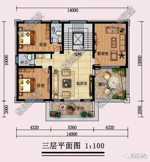 18×10米,三层简欧别墅,厨房另置在偏房,适合农村建。