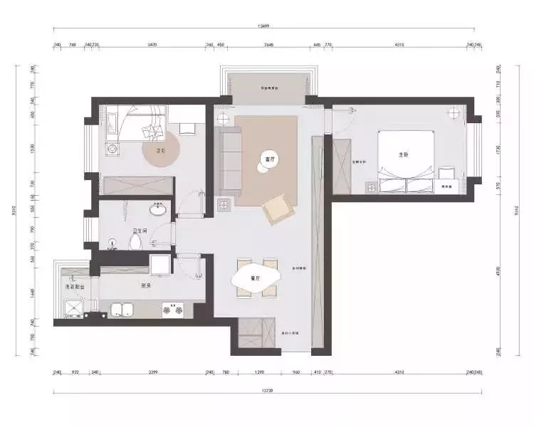 83平的北欧风小户型，把鞋柜和电视柜结合，太实用了
