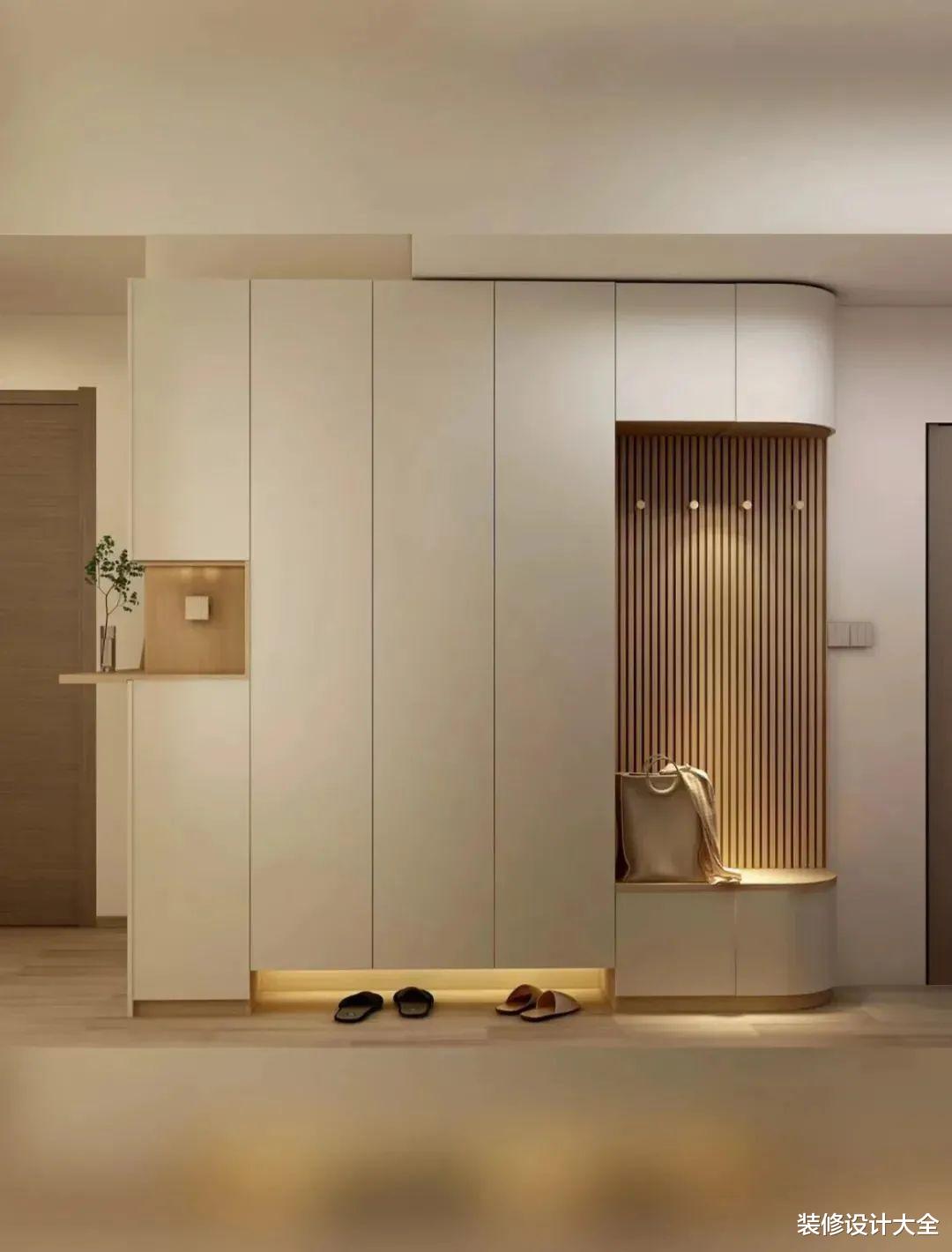 “弧形玄关柜”一进门就美翻，小户型也能装！