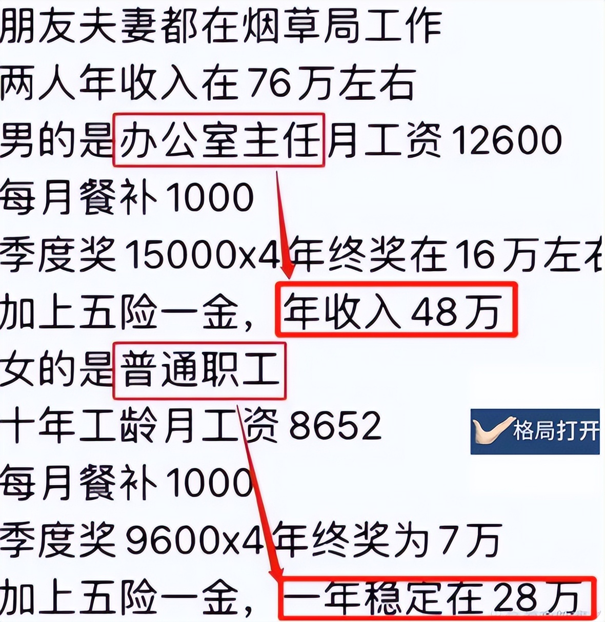 |夫妻晒中国烟草薪资明细,年终奖令人羡慕,网友:我年薪都没这多