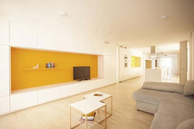 167㎡现代宜家风,大面积柜体+大胆的配色,设计效果很独特