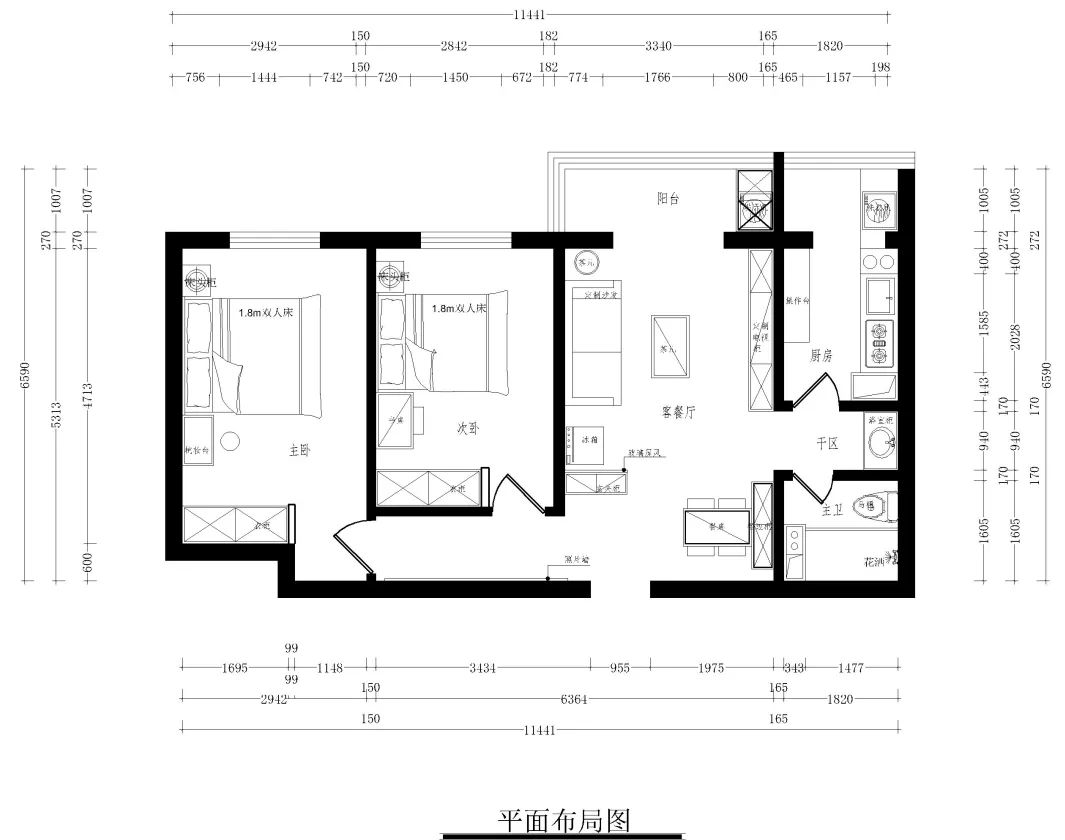 88㎡案例 | 被业主点赞的简约婚房设计,越住越舒心!