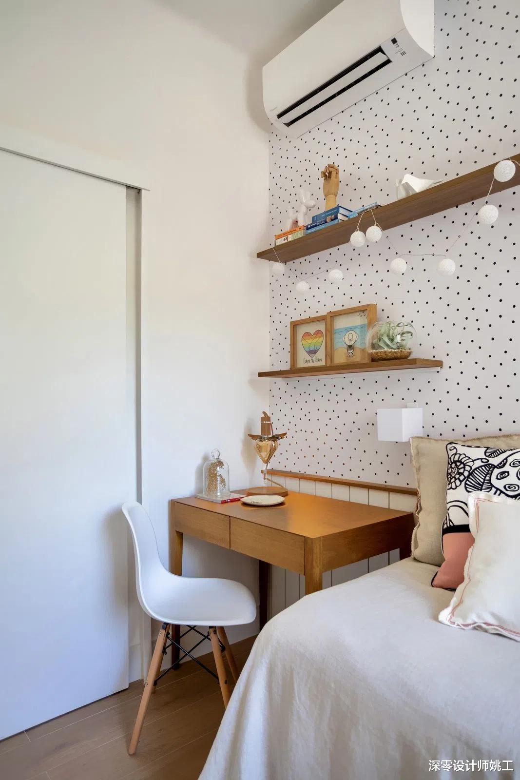 将简约温暖搬进58㎡两居室,客厅角落置办个餐厅,居住体验感真不错