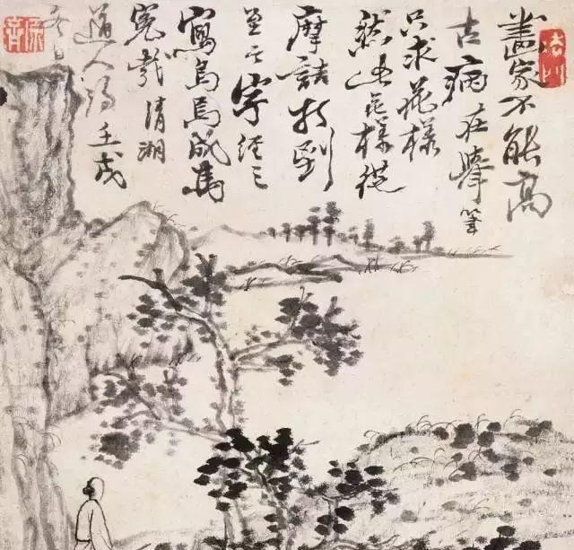 苦瓜和尚石涛高清山水画欣赏：万千墨点，肆意挥洒