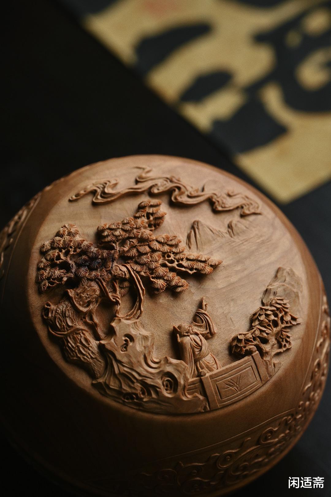 檀香|文玩雅器,老山檀香,指日高升,圆盖盒