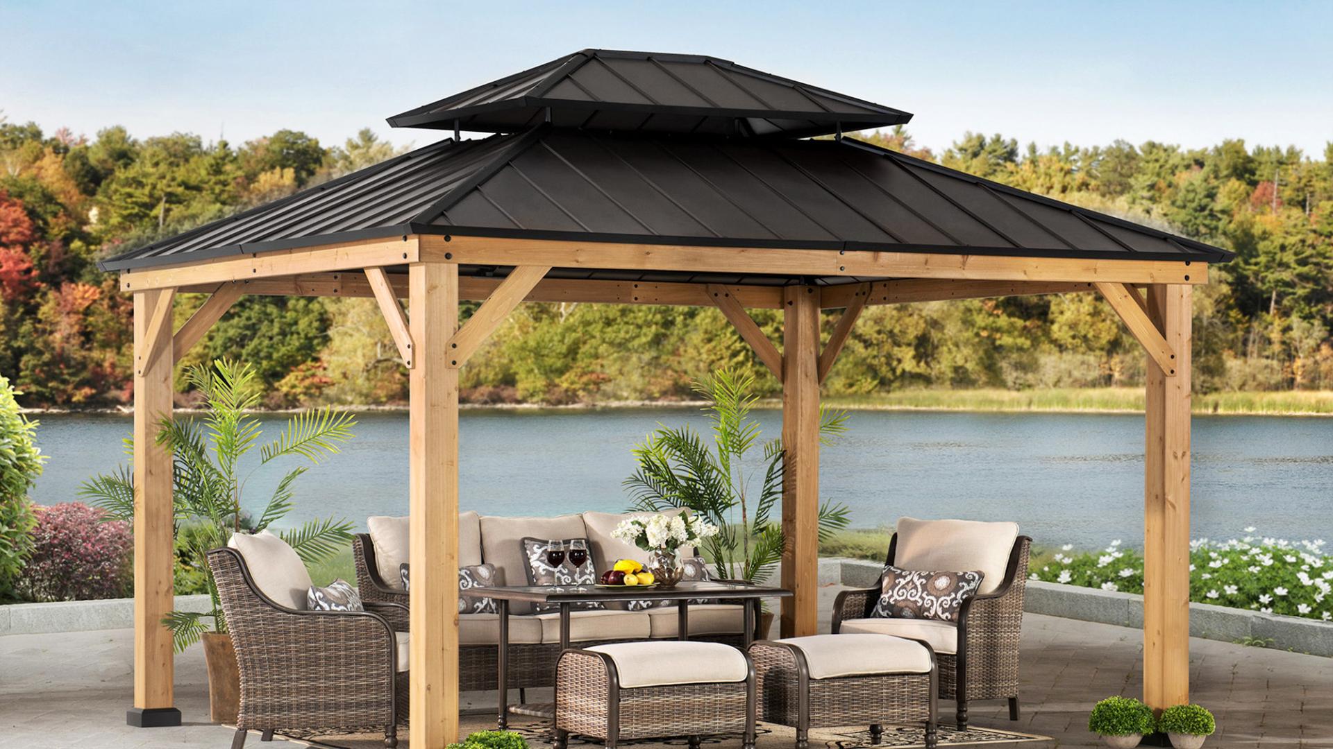 怎样拥有自由丰富的户外空间？搭建这样一个现代风凉亭就足够了！