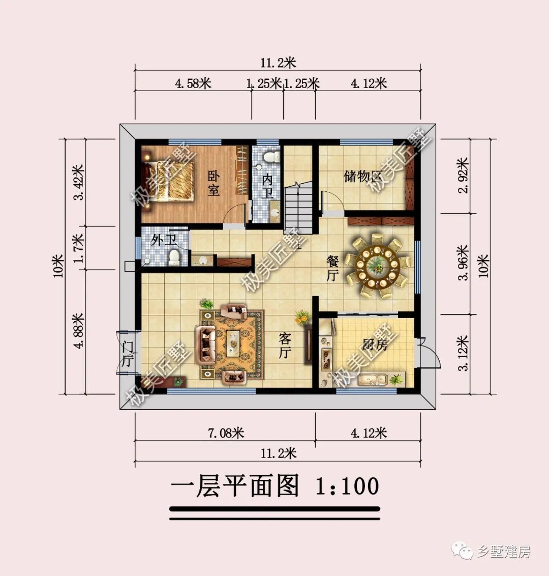 看一眼就爱上的别墅,占地11.2X10米,灰白格调现代风