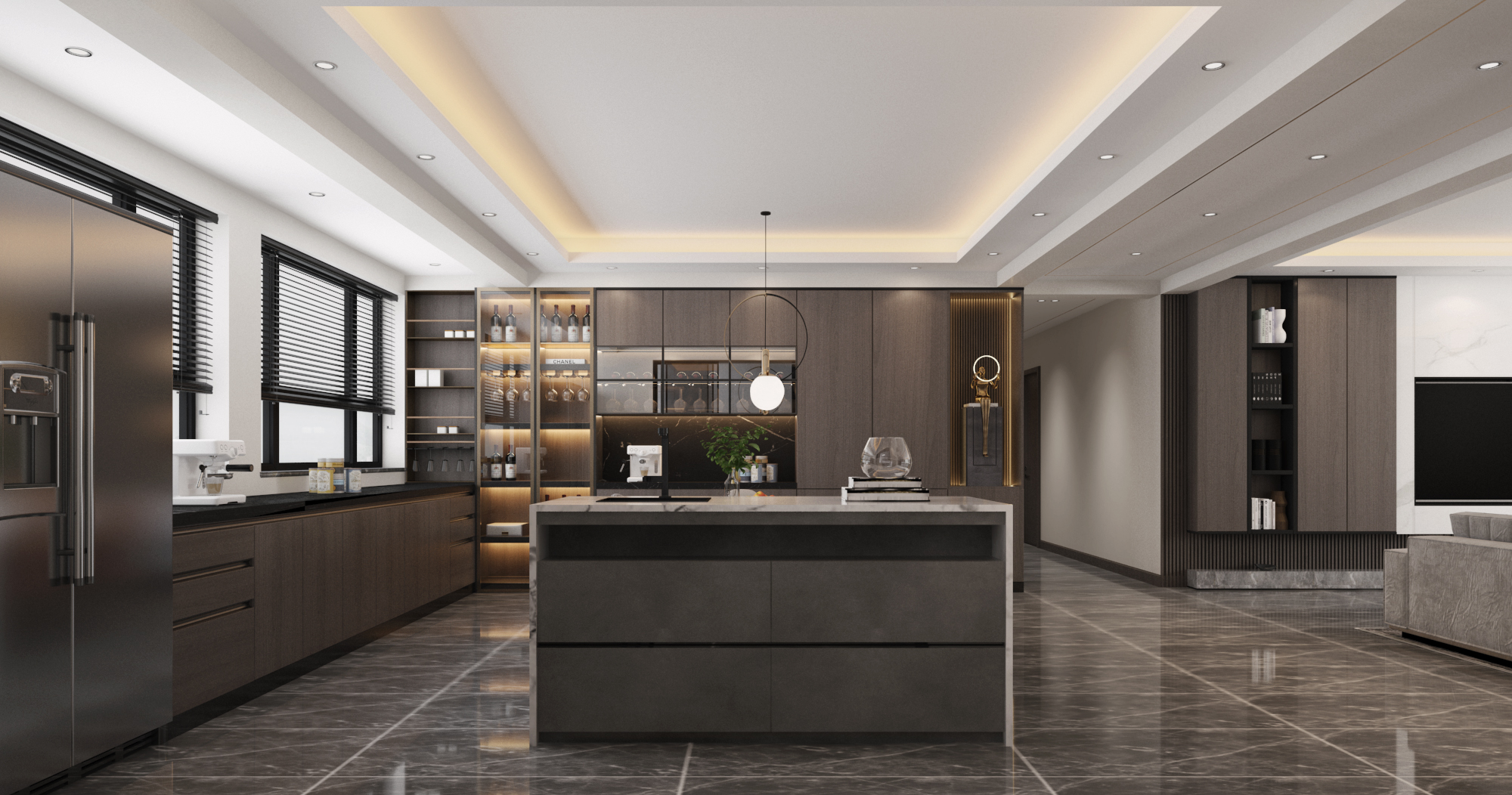 书香门第210平现代装修风格，个时尚又充满温暖的家