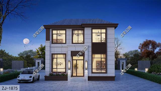 9×10米造价20万的新中式别墅,左侧不开窗右侧小窗设计