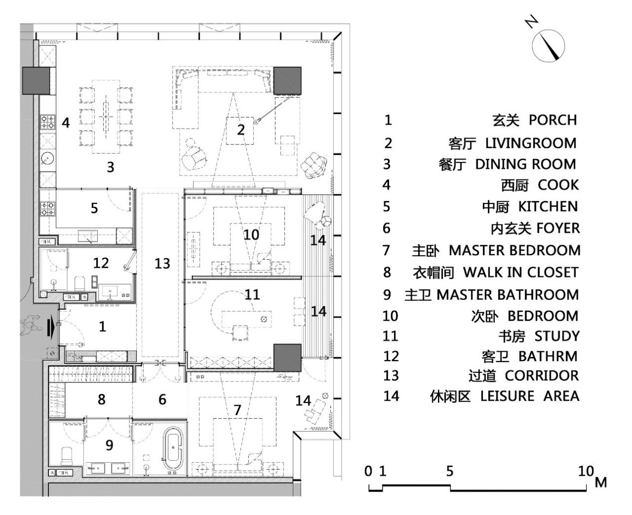 186㎡都市简约风,超大横厅的观光“楼景房”