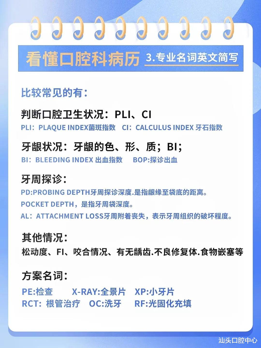 口腔健康|四张图,教你看懂牙医写的病历