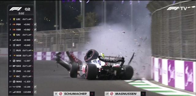 F1|F1沙特站：米克严重撞墙车祸退赛，知名车手怒喷官方：都是因为钱