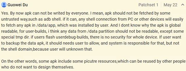 电子商务|小米向 AOSP 提交代码：禁止通过 shell 直接导出 APK