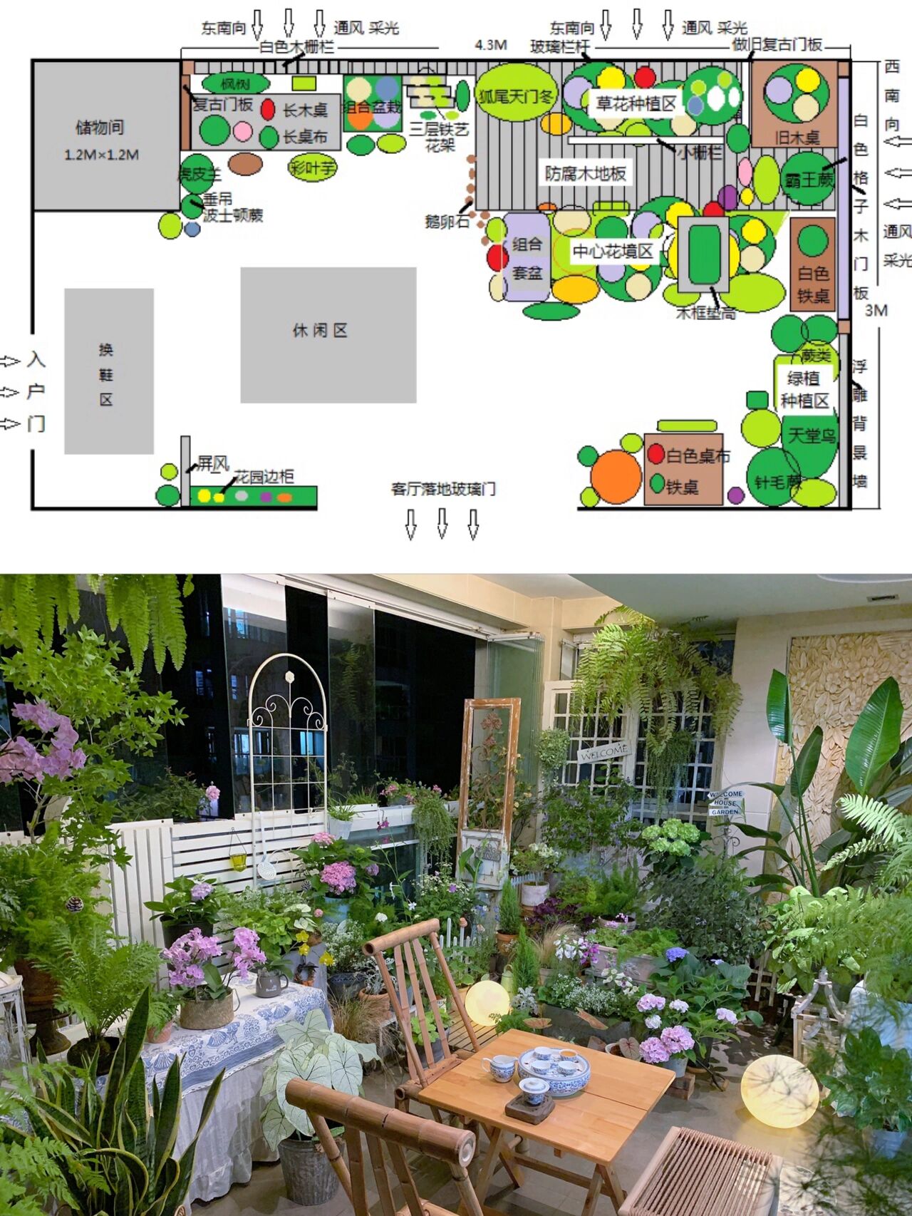 没有大院子,14㎡方寸阳台也能打造“四季小花园”,被美到了