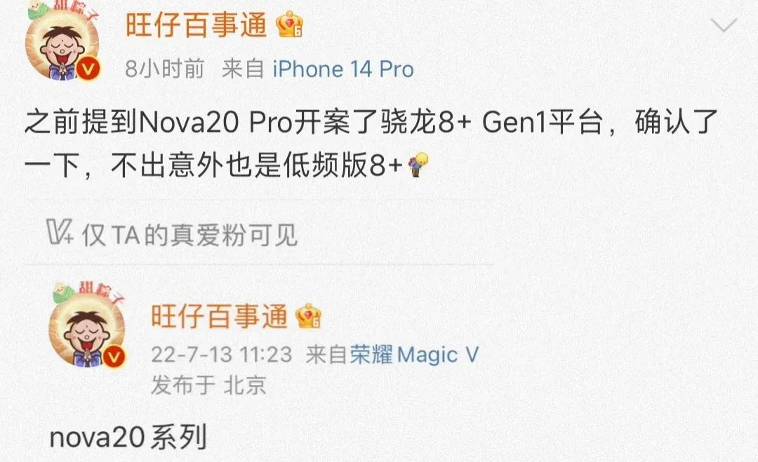 卢伟冰|华为Nova20pro曝光：共有两款机型，搭载骁龙7系与骁龙8+降频芯片