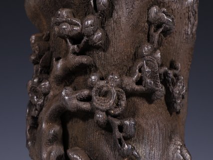 沉香|旧藏【老沉香 梅开二度 笔筒】