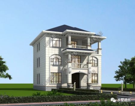 12.5X12.3米三层简欧风格别墅,让生活更有格调,回村建房首选