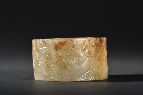 |明代 和田玉螭龙纹发箍